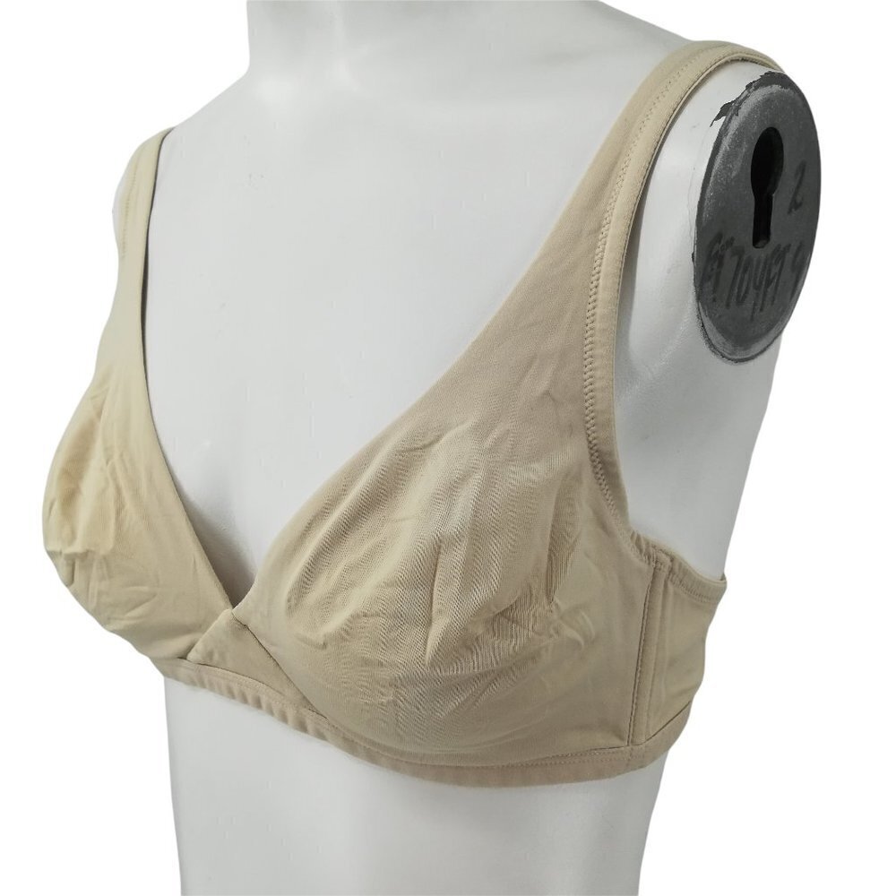 Lands End Soft Cup Bra Size 36B Wire Free Nude Tan Beige Stretch Adjustable - Picture 4 of 10